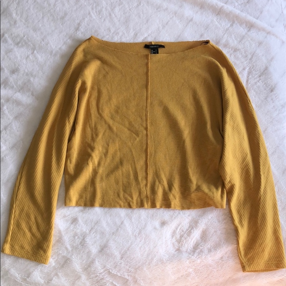 Forever 21 Mustard Off the Shoulder Shirt